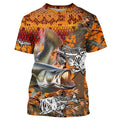 Largemouth Bass fishing orange camo performance long sleeve fishing, Bass fishing NQS4293