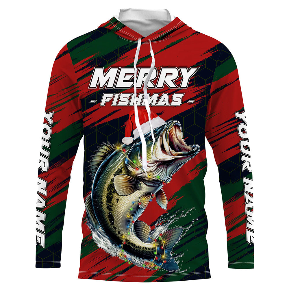 Personalized Christmas Bass Fishing, Mery fishmas Christmas Fishing gift, women, kid NQS4297