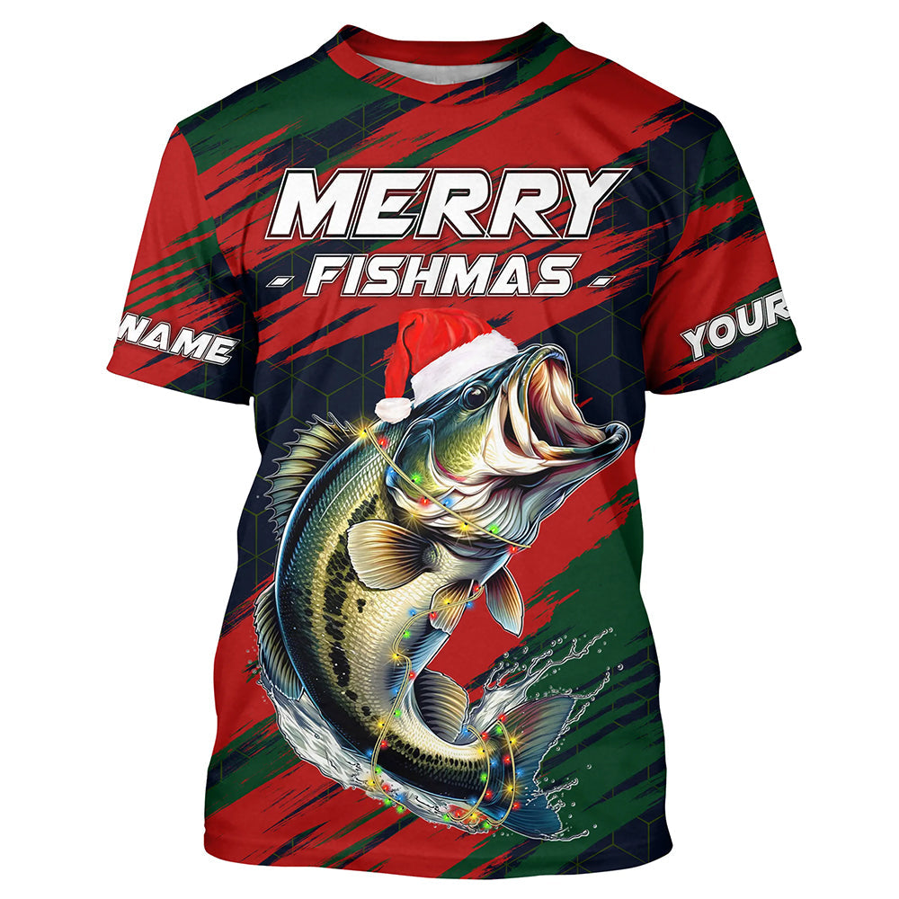 Personalized Christmas Bass Fishing, Mery fishmas Christmas Fishing gift, women, kid NQS4297