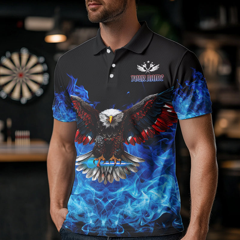 Blue Flame Smoke American Flag Eagle Skull Women Darts, Custom Darts Team NQS9658