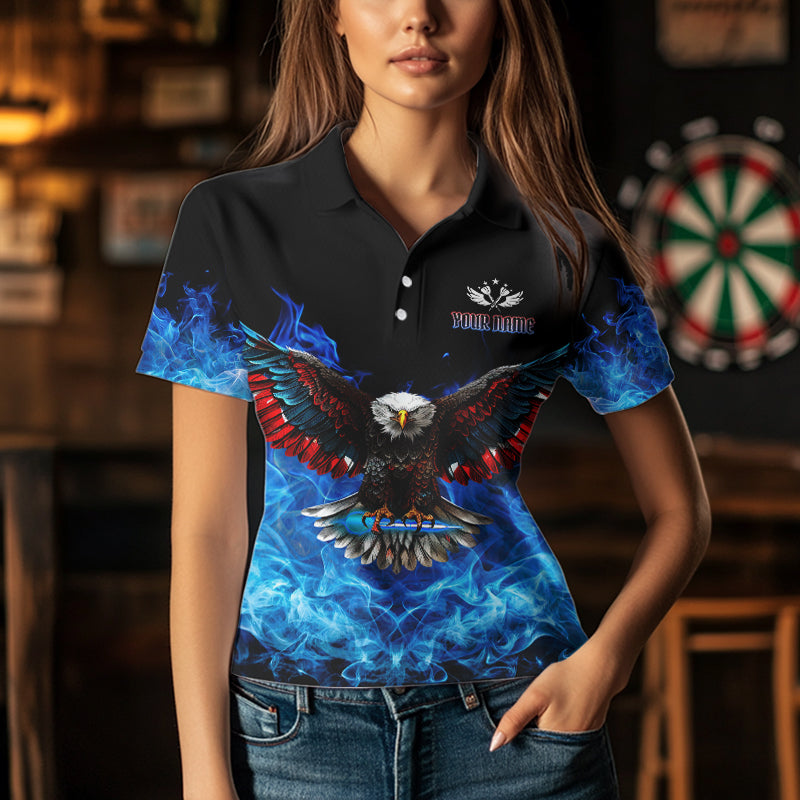 Blue Flame Smoke American Flag Eagle Skull Women Darts, Custom Darts Team NQS9658