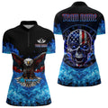 Blue Flame Smoke American Flag Eagle Skull Women Darts, Custom Darts Team NQS9658
