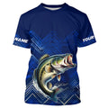 Largemouth Bass fishing blue camo Custom UV protection performance long sleeve fishing NQS7159