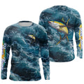 Tuna saltwater fishing custom blue sea wave ocean camo fishing tournament long sleeve fishing NQS4887