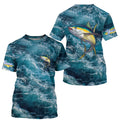 Tuna saltwater fishing custom blue sea wave ocean camo fishing tournament long sleeve fishing NQS4887