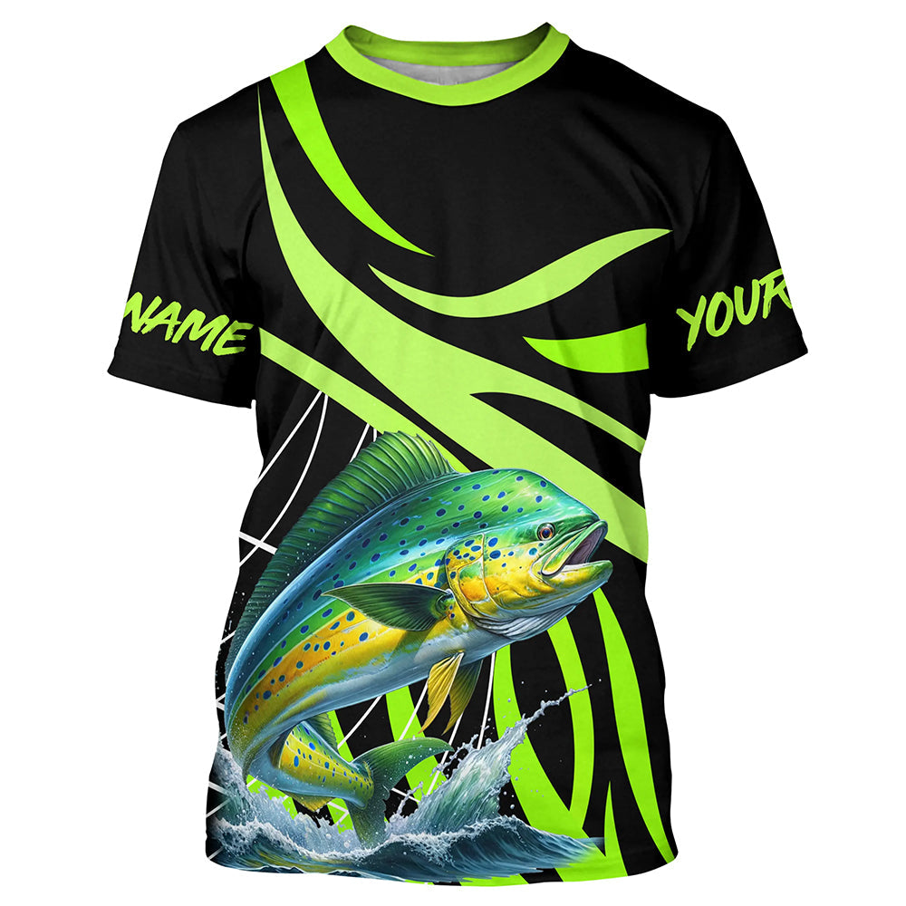 Personalized Mahi mahi ( Dorado) Long Sleeve Fishing, Tournament Fishing | Green NQS7448