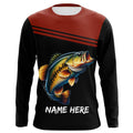 Red and black Bass Fishing Customize name Long sleeve UV protection performance Bass Fishing NQS2083