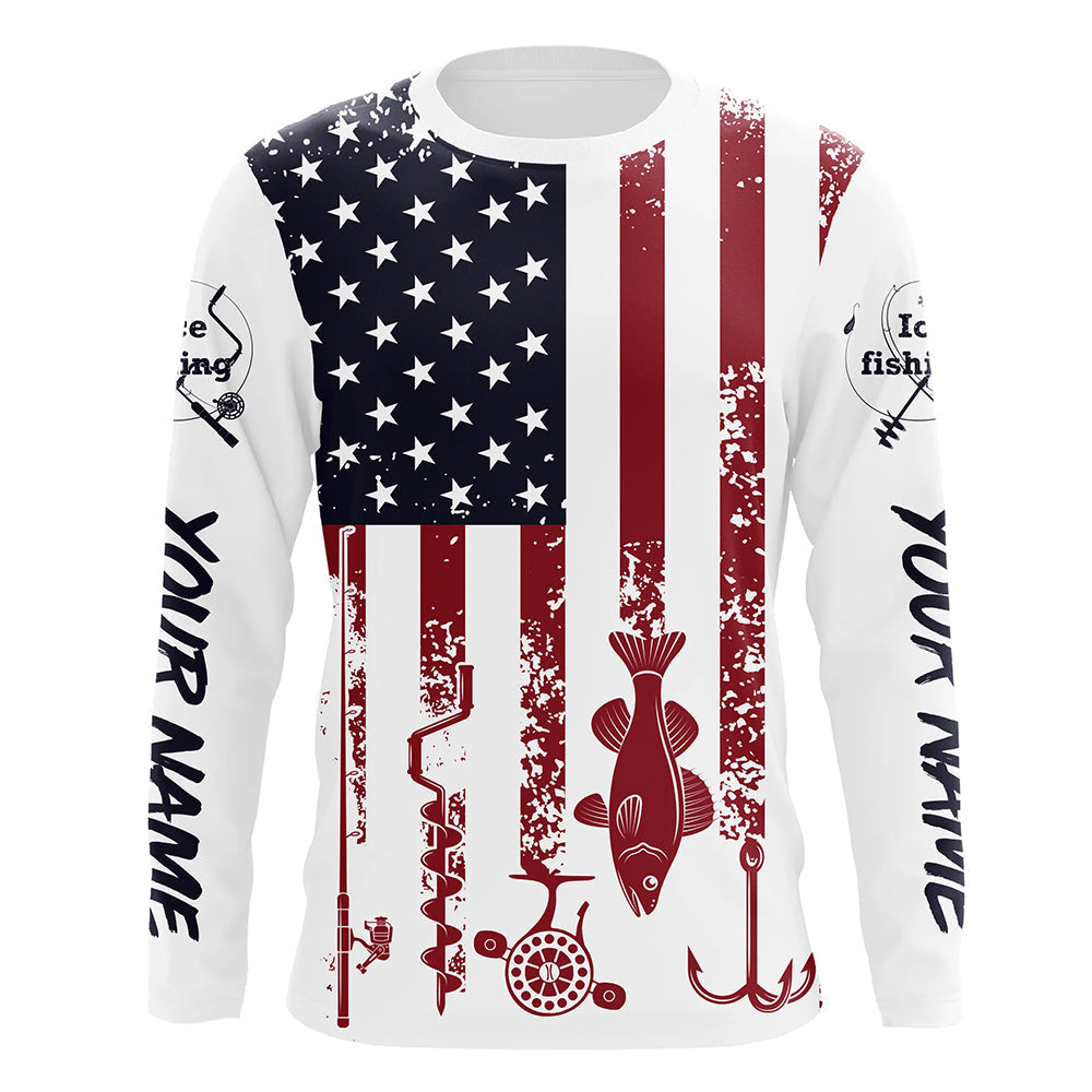 American Flag Walleye Ice Fishing Custom Patriotic Fishing For Fisherman NQS9159