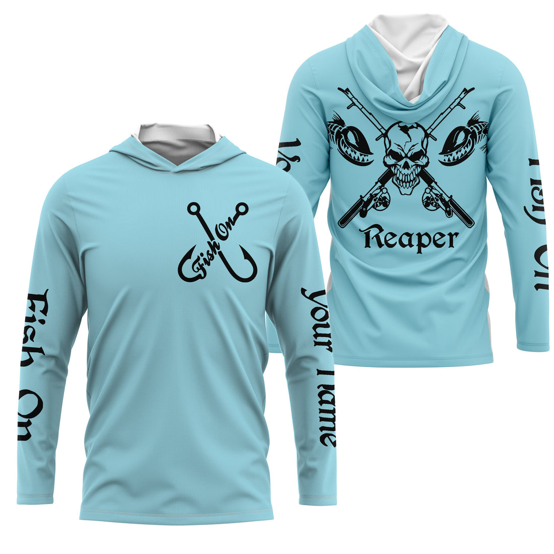 Fish Reaper Fish on Custom Name 3D All over printed Fishing light blue fishing, fishing NQS2812