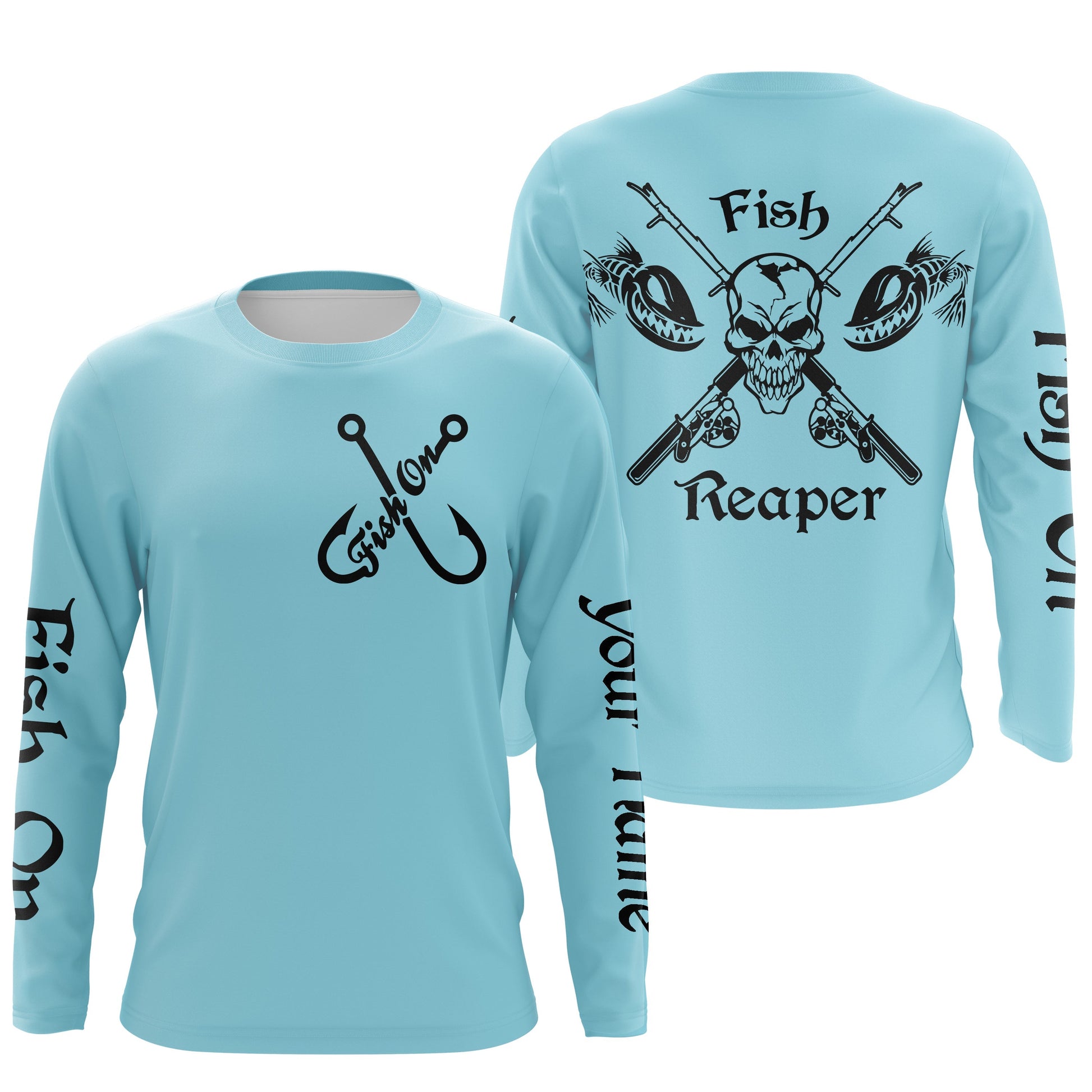 Fish Reaper Fish on Custom Name 3D All over printed Fishing light blue fishing, fishing NQS2812