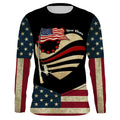 American Flag fishing rod Custom Name US flag long sleeves, hooded fishing, Personalized Gifts for Fisherman NQS2930