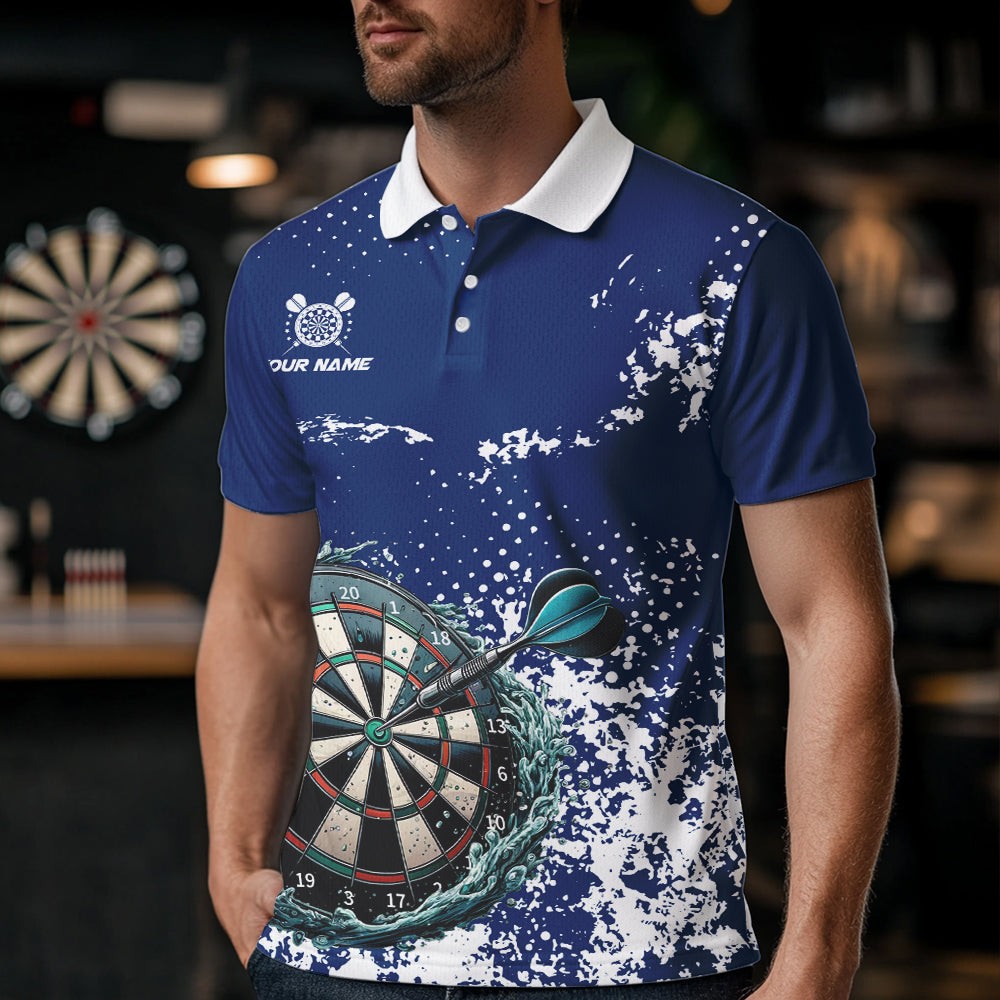 Personalized White Blue Grunge Darts Custom Dart Outfit Team NQS9510