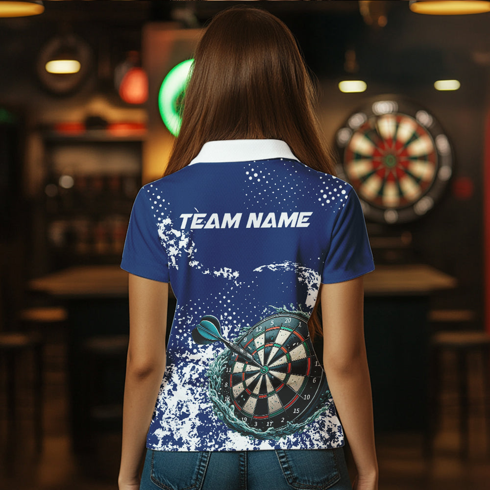 Personalized White Blue Grunge Darts Custom Dart Outfit Team NQS9510