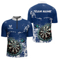 Personalized White Blue Grunge Darts Custom Dart Outfit Team NQS9510