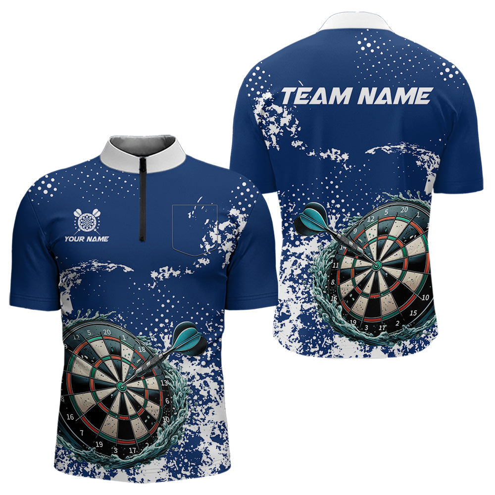 Personalized White Blue Grunge Darts Custom Dart Outfit Team NQS9510