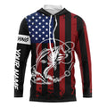 Black American flag Bass fishing tattoo customize performance long sleeves patriotic Fishing NQS6131