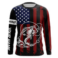 Black American flag Bass fishing tattoo customize performance long sleeves patriotic Fishing NQS6131
