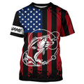 Black American flag Bass fishing tattoo customize performance long sleeves patriotic Fishing NQS6131