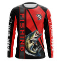 Black and red Largemouth Bass Fishing Custom UV protection Long sleeve fishing, Women NQS8236