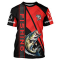 Black and red Largemouth Bass Fishing Custom UV protection Long sleeve fishing, Women NQS8236