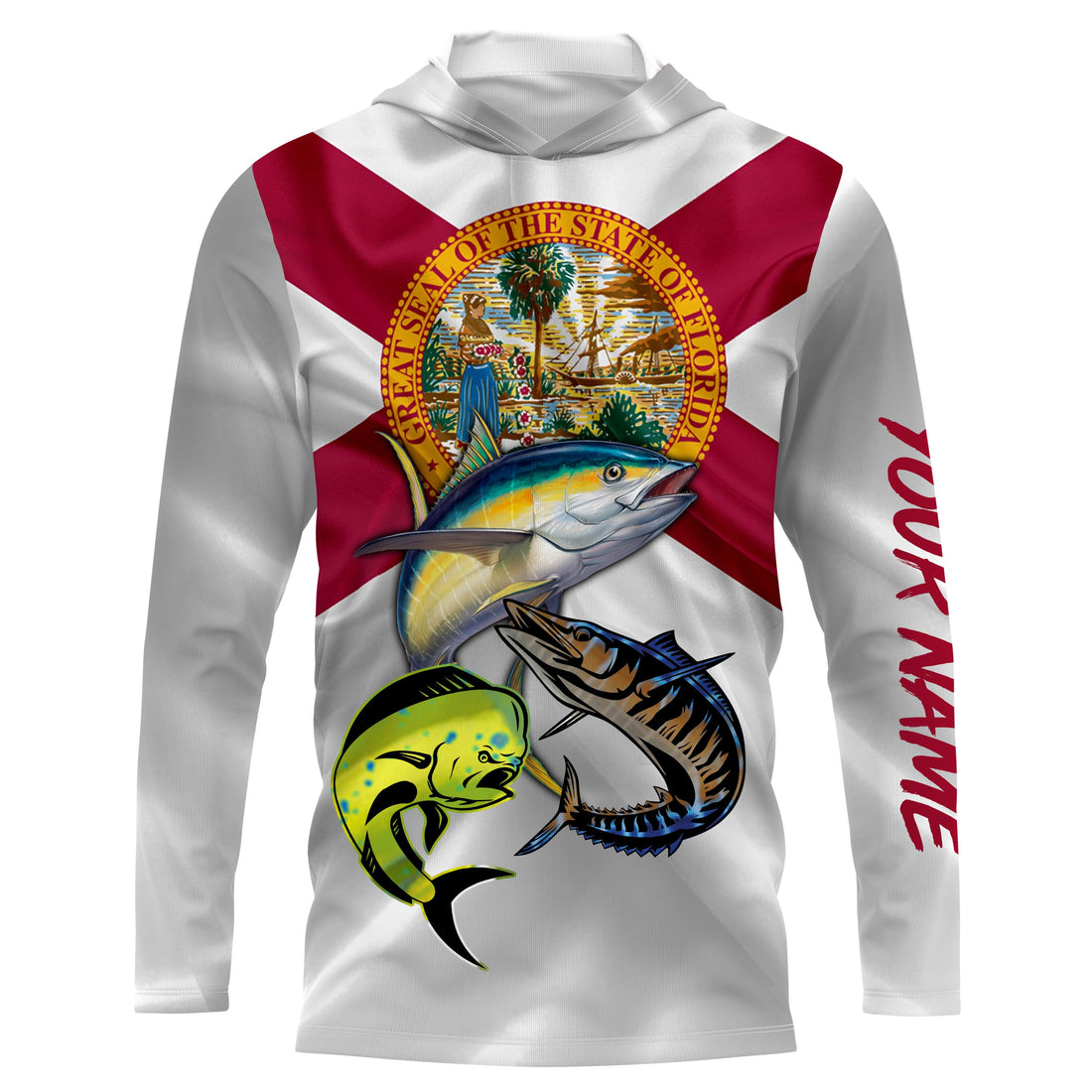 Florida saltwater fishing Mahi mahi, wahoo, tuna custom Long Sleeve Fishing NQS979