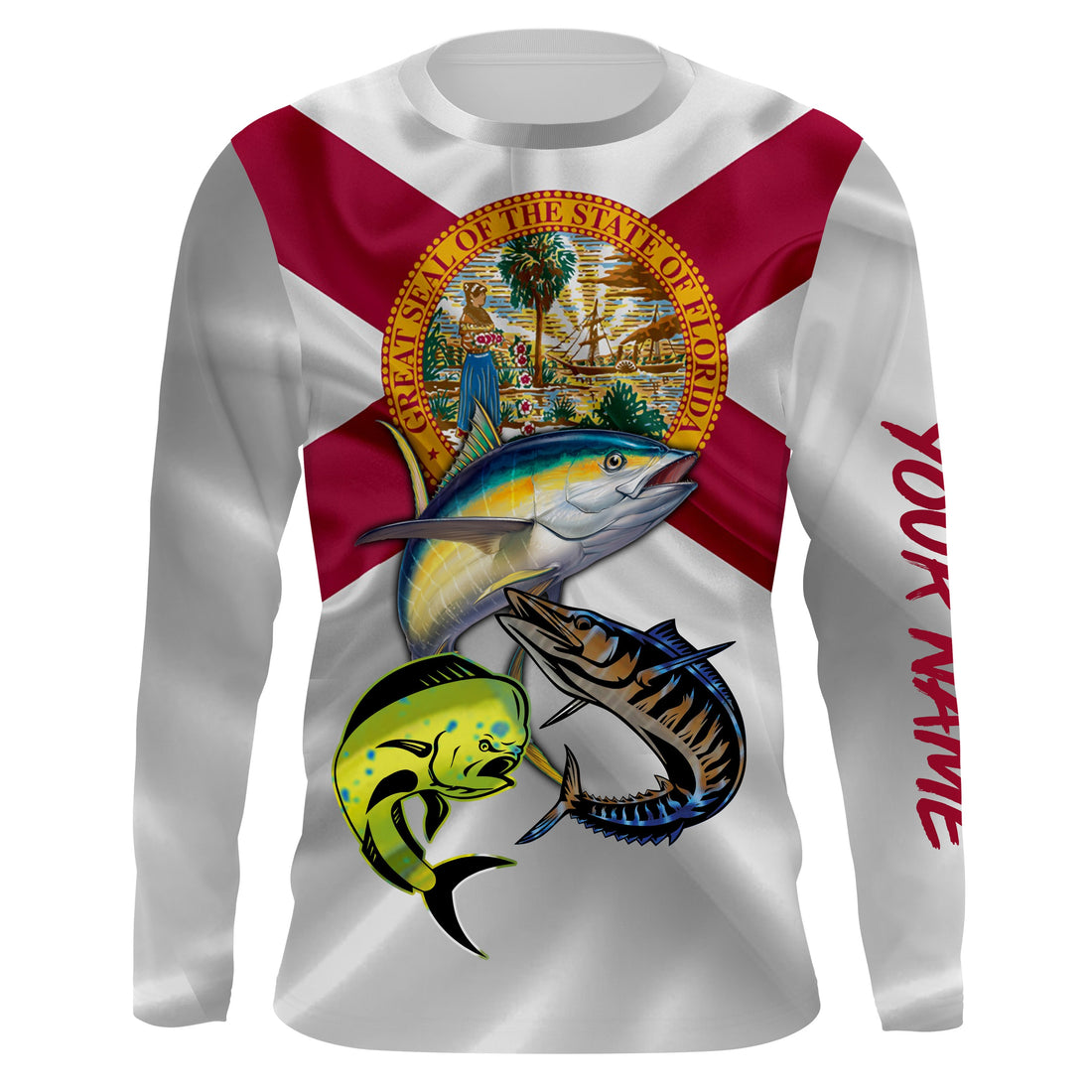 Florida saltwater fishing Mahi mahi, wahoo, tuna custom Long Sleeve Fishing NQS979