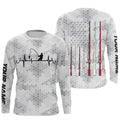 Fishing Heartbeat American flag fishing rod custom name Long Sleeve performance Fishing NQS4533
