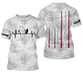Fishing Heartbeat American flag fishing rod custom name Long Sleeve performance Fishing NQS4533
