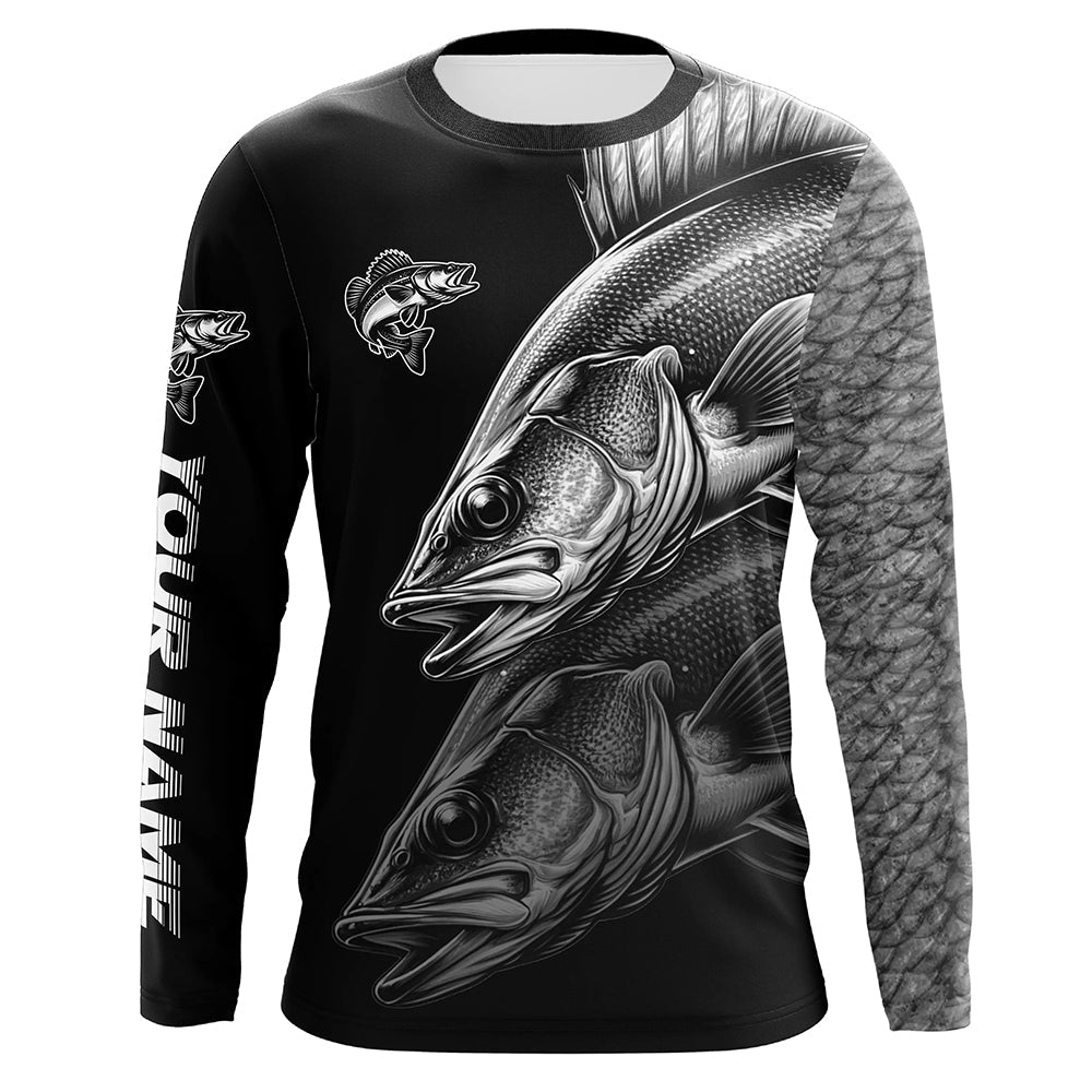 Walleye Fishing scales Custom 3D sun protection Performance long sleeve fishing NQS4908