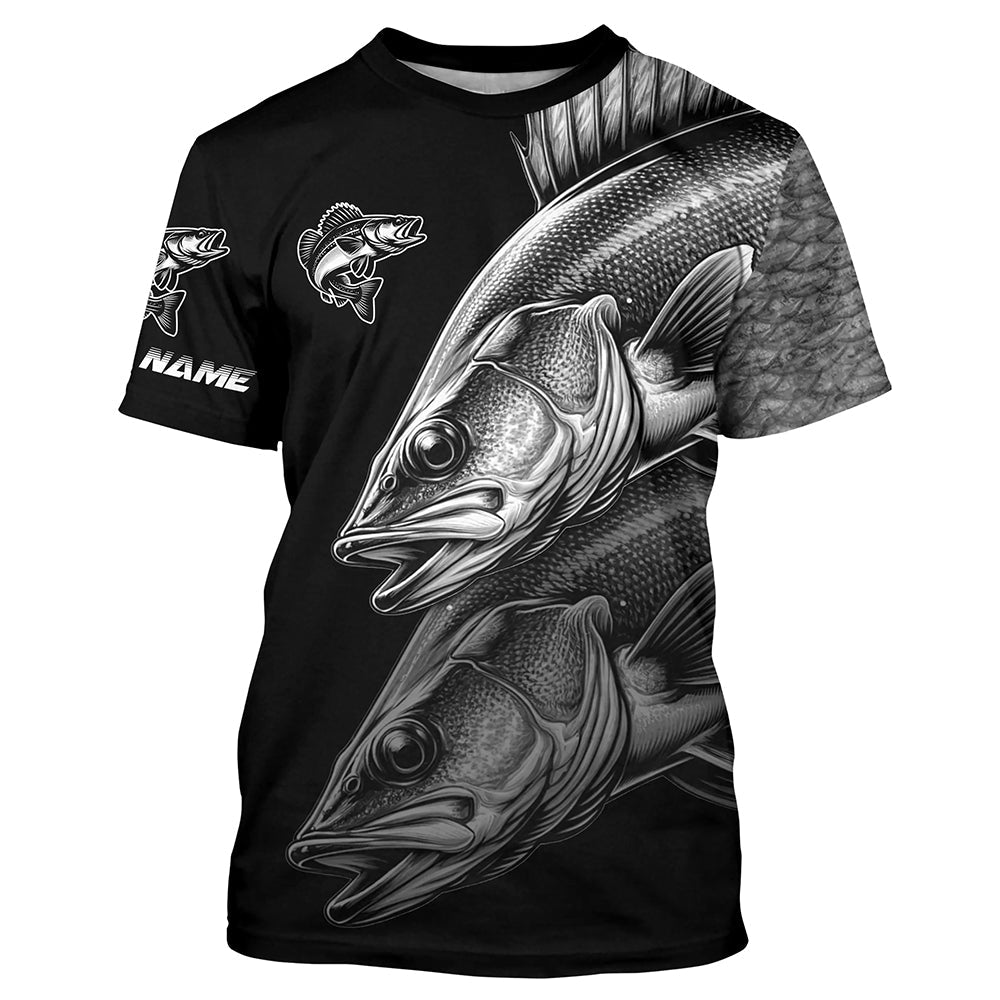 Walleye Fishing scales Custom 3D sun protection Performance long sleeve fishing NQS4908