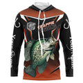 Black and Orange Crappie Long Sleeve Fishing, Personalized Crappie Fishing Tounament NQS9680