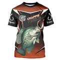 Black and Orange Crappie Long Sleeve Fishing, Personalized Crappie Fishing Tounament NQS9680