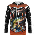 Black and Orange Largemouth Bass Long Sleeve Fishing, Personalized Bass Fishing Tounament NQS9681