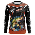 Black and Orange Largemouth Bass Long Sleeve Fishing, Personalized Bass Fishing Tounament NQS9681