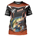 Black and Orange Largemouth Bass Long Sleeve Fishing, Personalized Bass Fishing Tounament NQS9681