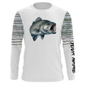 Striped bass Fishing scales Custom long sleeve Fishing, personalized Striper fishing apparel NQS581