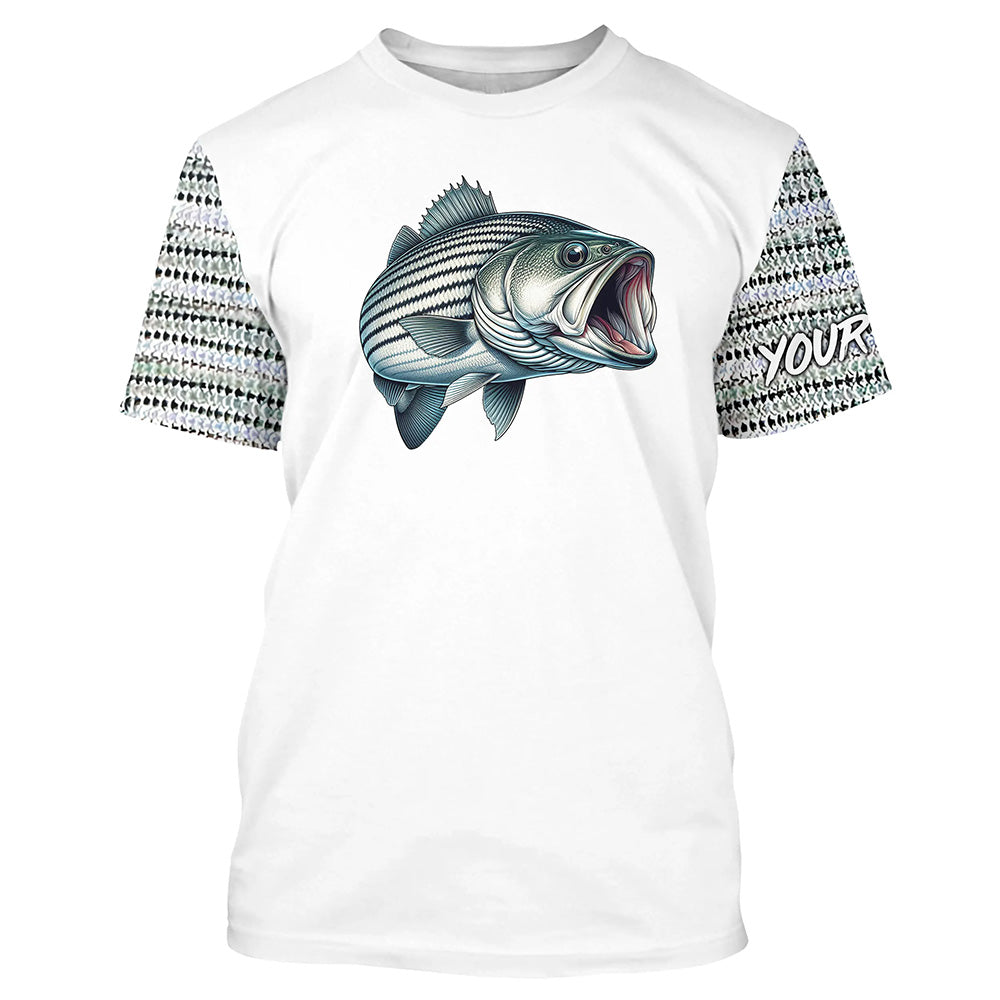 Striped bass Fishing scales Custom long sleeve Fishing, personalized Striper fishing apparel NQS581