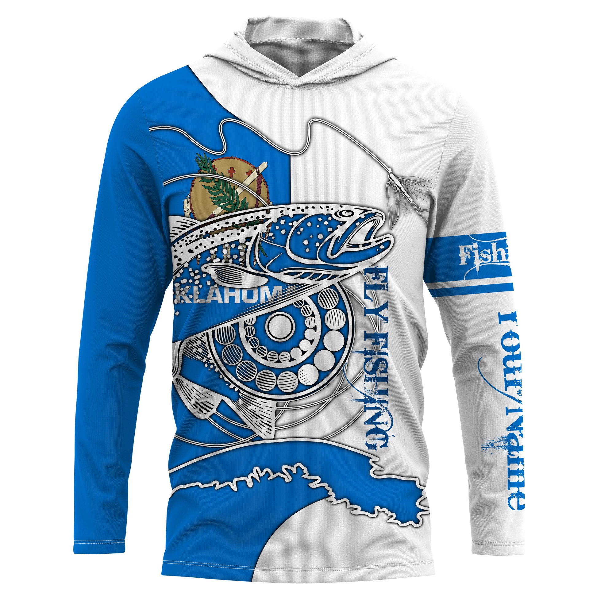 Trouts fly fishing Oklahoma Custom Name sun protection UPF 30+ performance fishing NQS3600