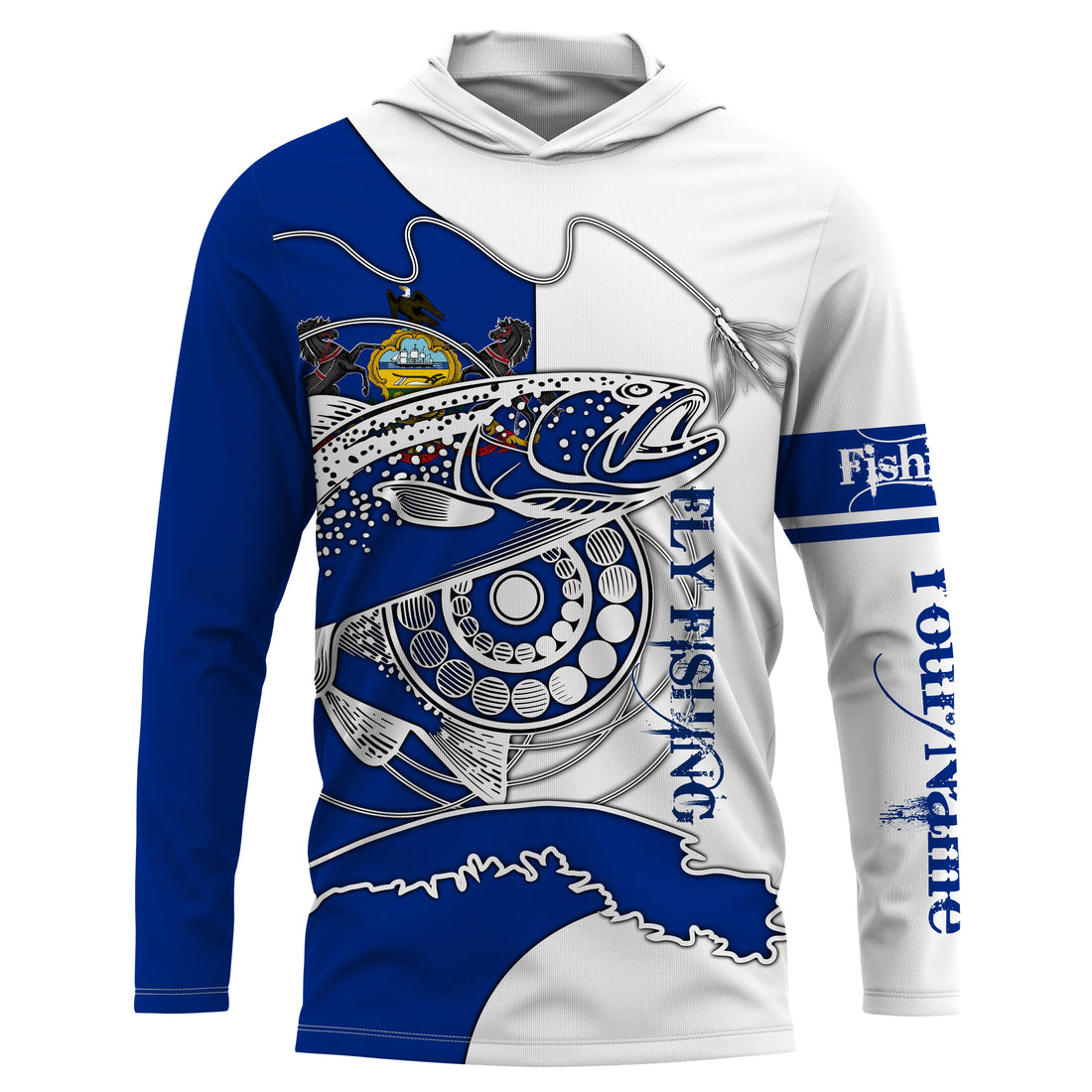 Trouts fly fishing PA Pennsylvania Custom Name sun protection UPF 30+ performance fishing NQS3602