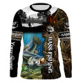 Largemouth Bass Fishing Camo UV protection customize name long sleeves fishing NQS712