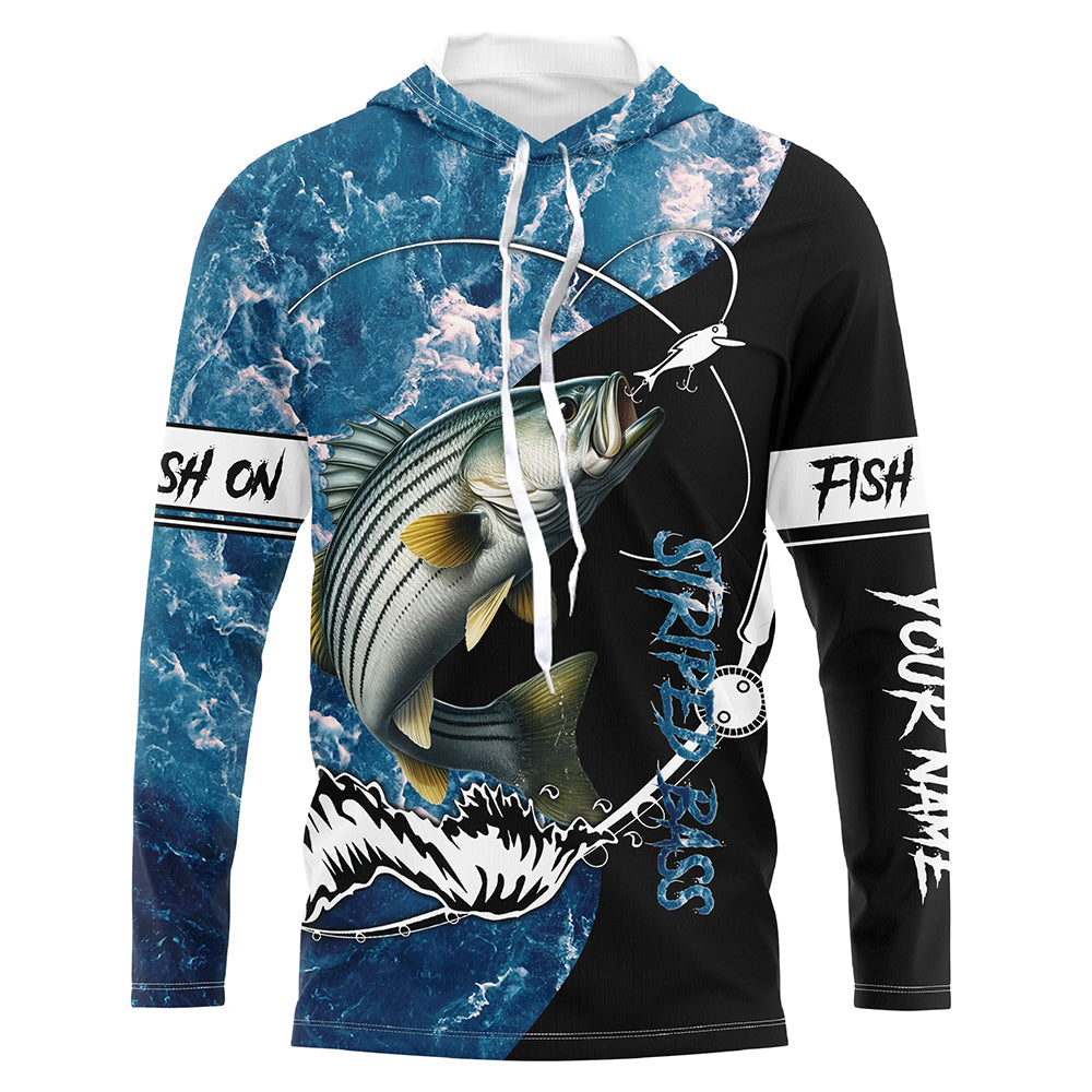 Striped Bass fishing blue ocean camouflage fishing clothing Custom performance fishing NQS2625