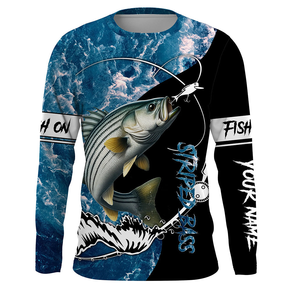 Striped Bass fishing blue ocean camouflage fishing clothing Custom performance fishing NQS2625