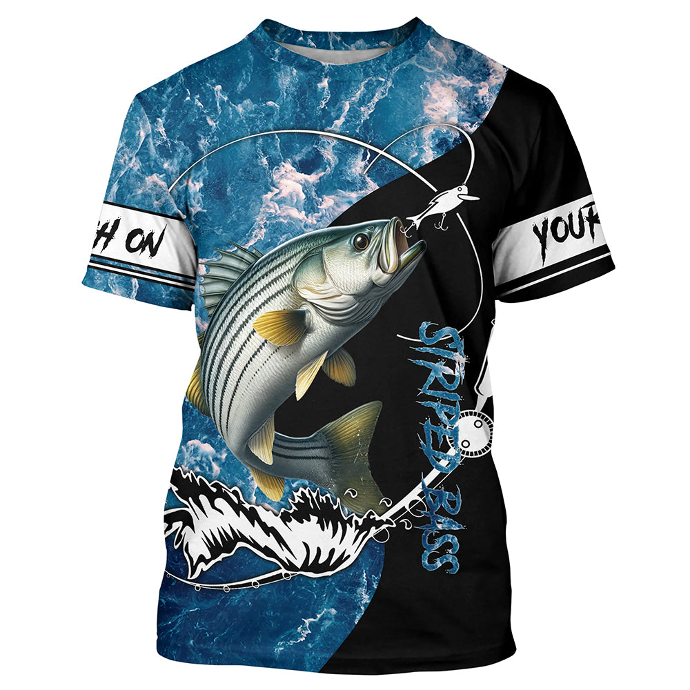 Striped Bass fishing blue ocean camouflage fishing clothing Custom performance fishing NQS2625