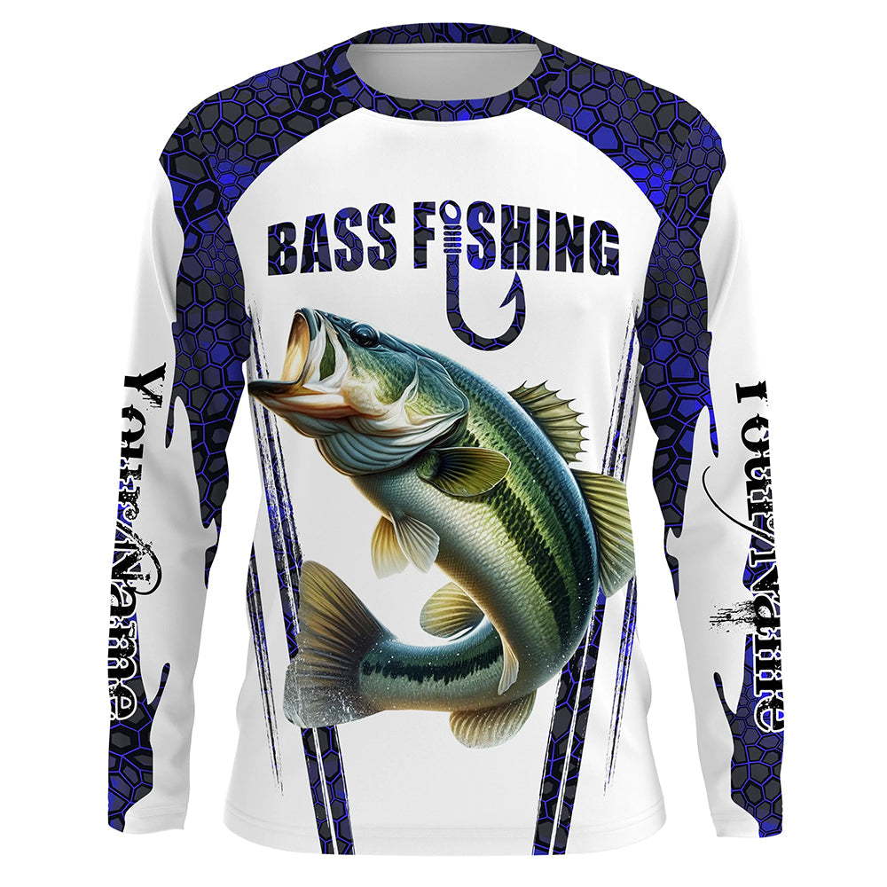 Largemouth Bass fishing blue camo Custom Funny Fishing, Gift For Fisherman NQS5455