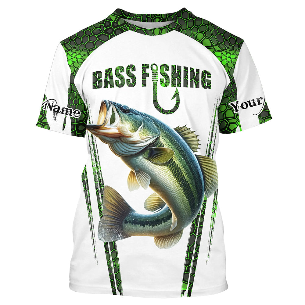 Bass fishing green camo Custom Funny Fishing, Gift For Fisherman NQS5456