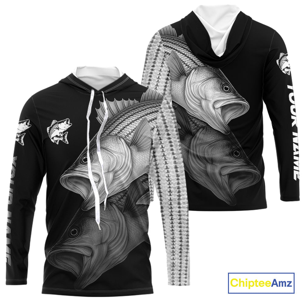 Striped Bass performance Fishing Custom Striper Fishing Long Sleeve Tournament Fishing