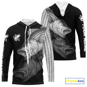Striped Bass performance Fishing Custom Striper Fishing Long Sleeve Tournament Fishing