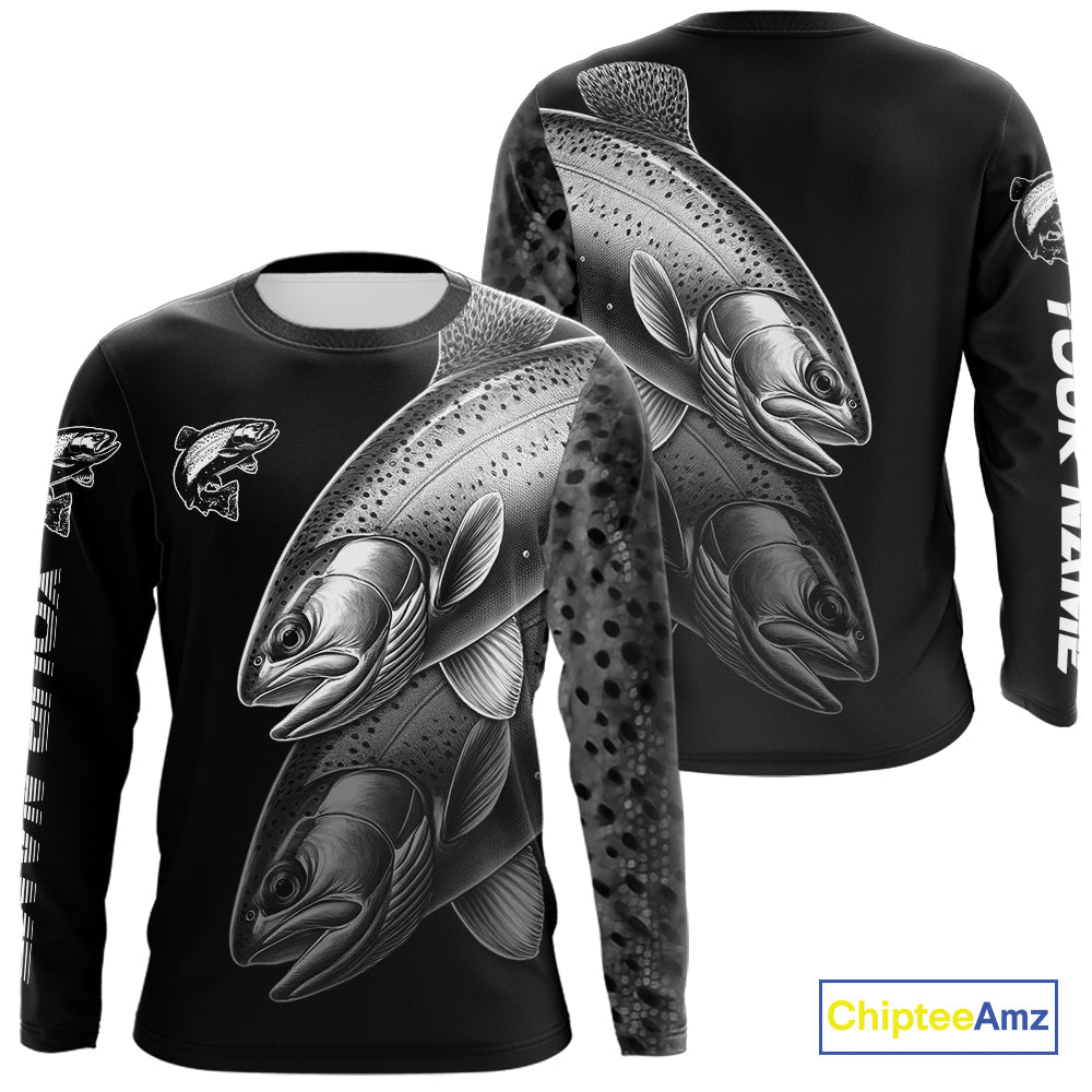 Rainbow Trout performance Fishing Custom Trout Fishing Long Sleeve Tournament Fishing