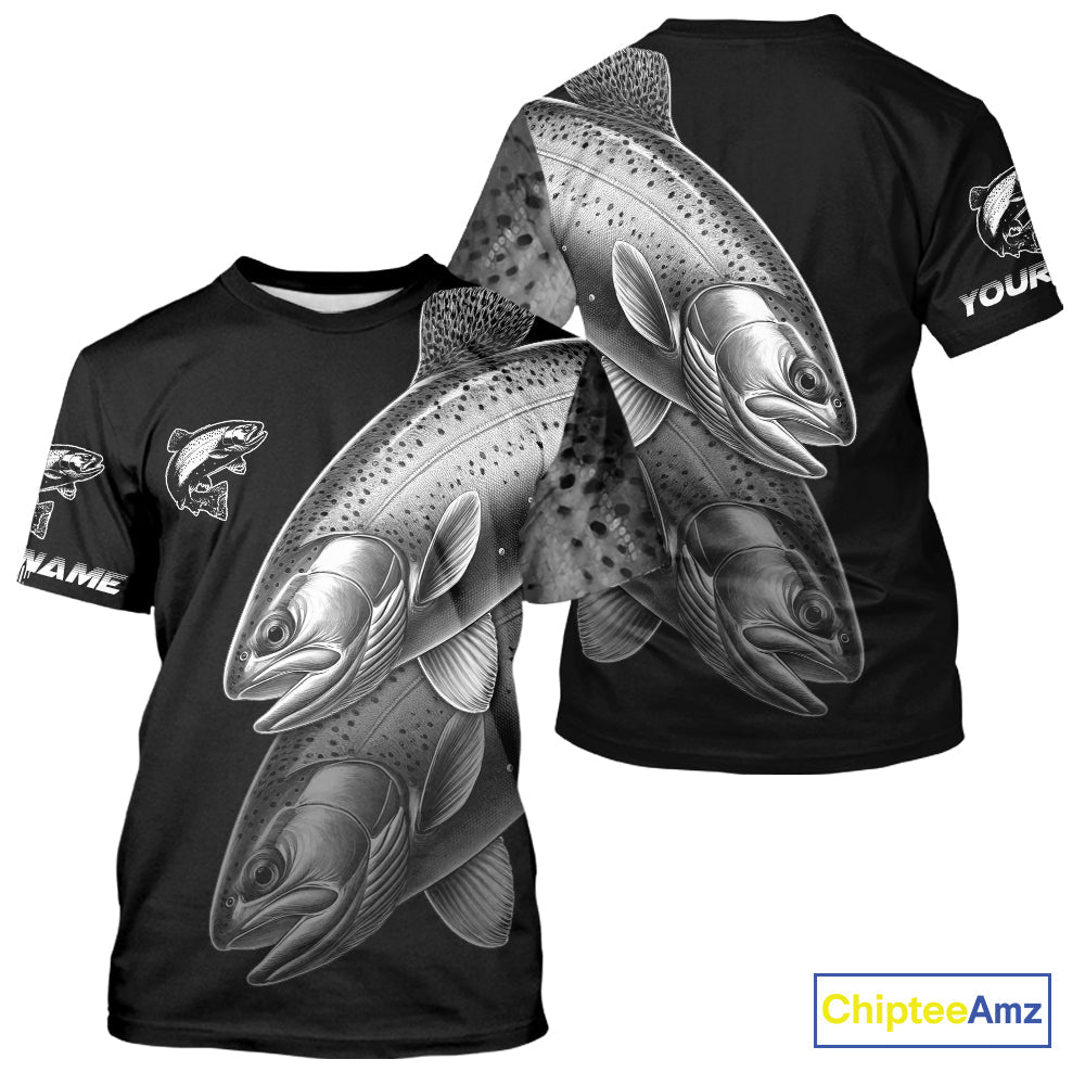 Rainbow Trout performance Fishing Custom Trout Fishing Long Sleeve Tournament Fishing