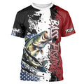 Red, white and blue Largemouth Bass fishing American Flag Custom patriotic Bass fishing NQS9530